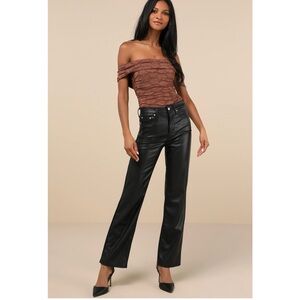 Lulu's Brown Off-Shoulder Bodysuit